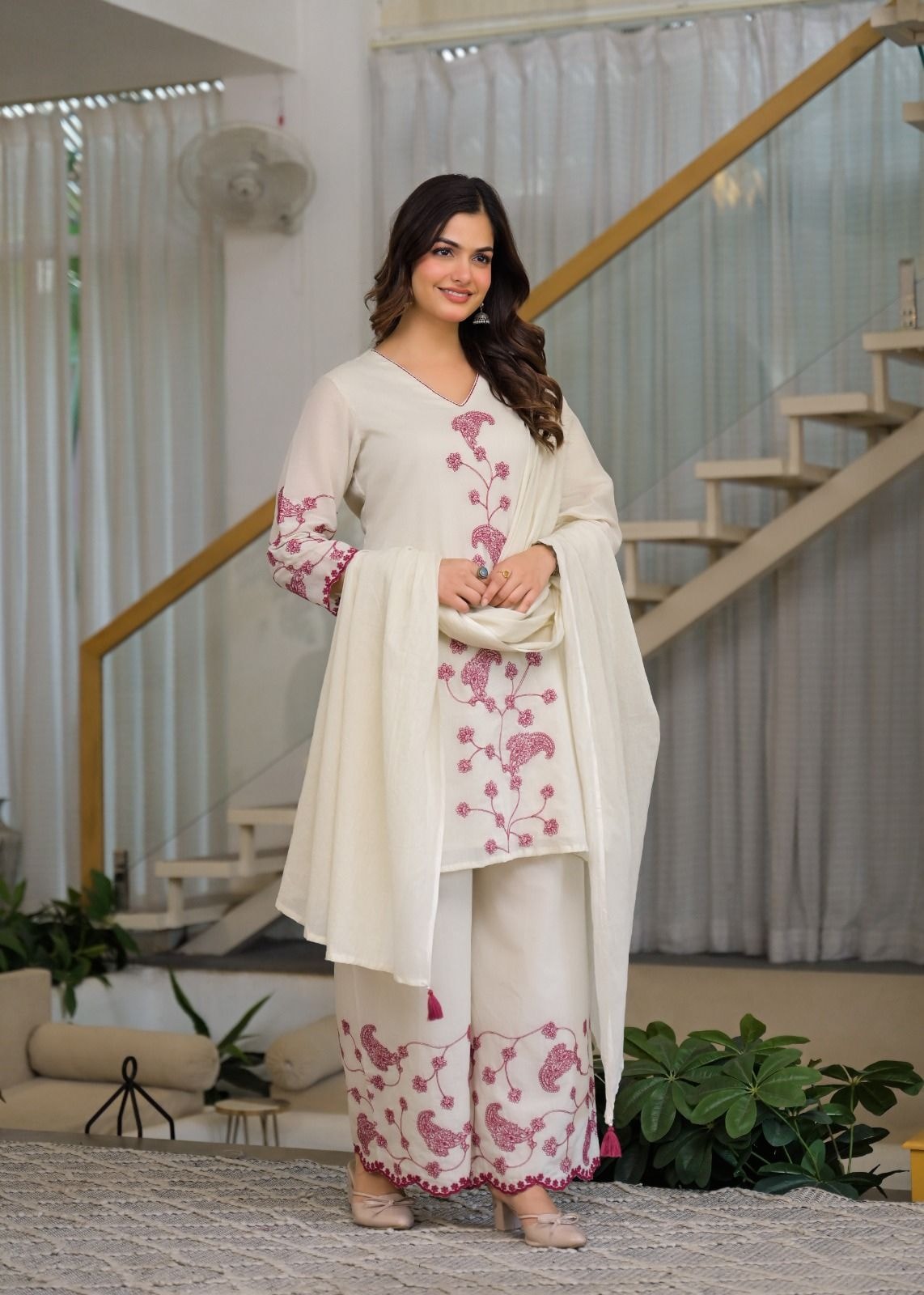 Pure Cotton Malmal Suit - View 6