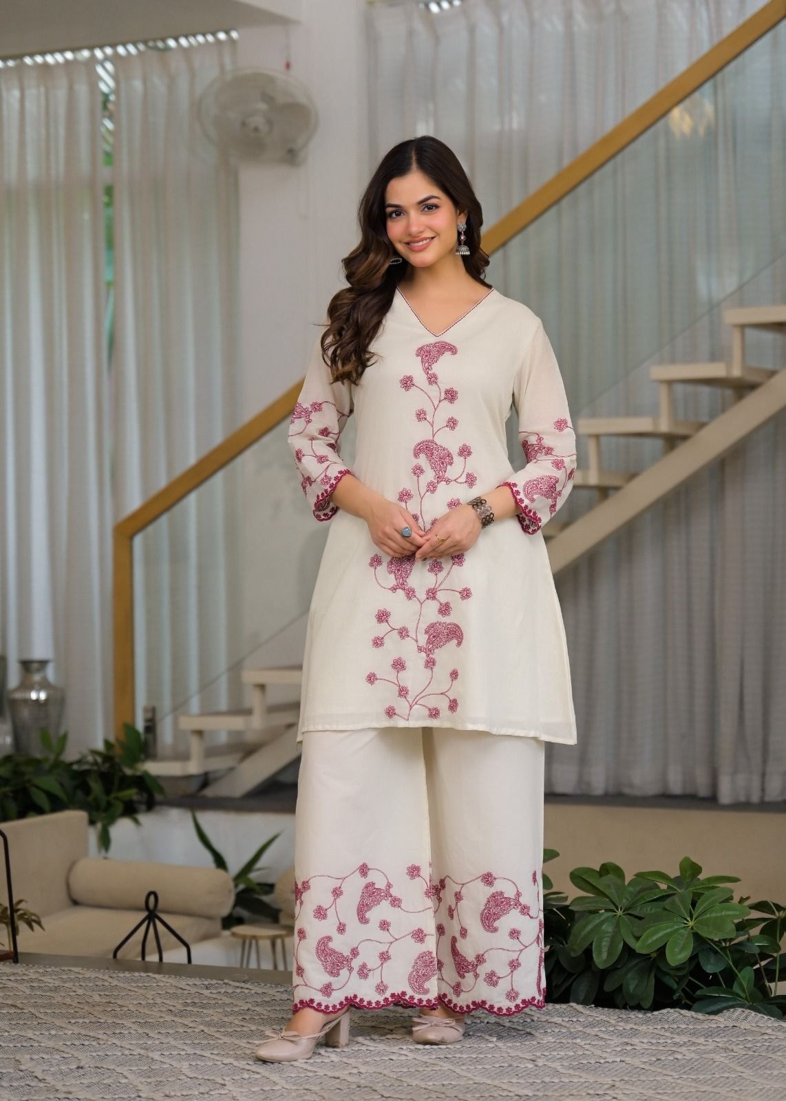 Pure Cotton Malmal Suit - View 1